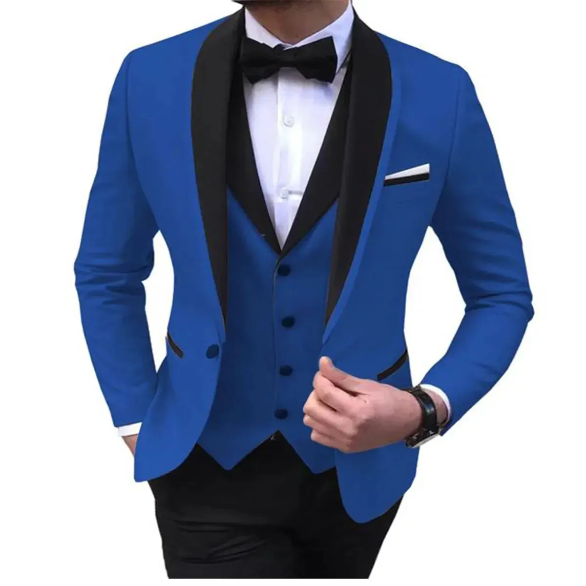 Elegant 2024 Mens 3Piece White Wedding Tuxedo