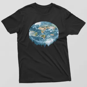 Flat Earth Waterfall Mens T-Shirt