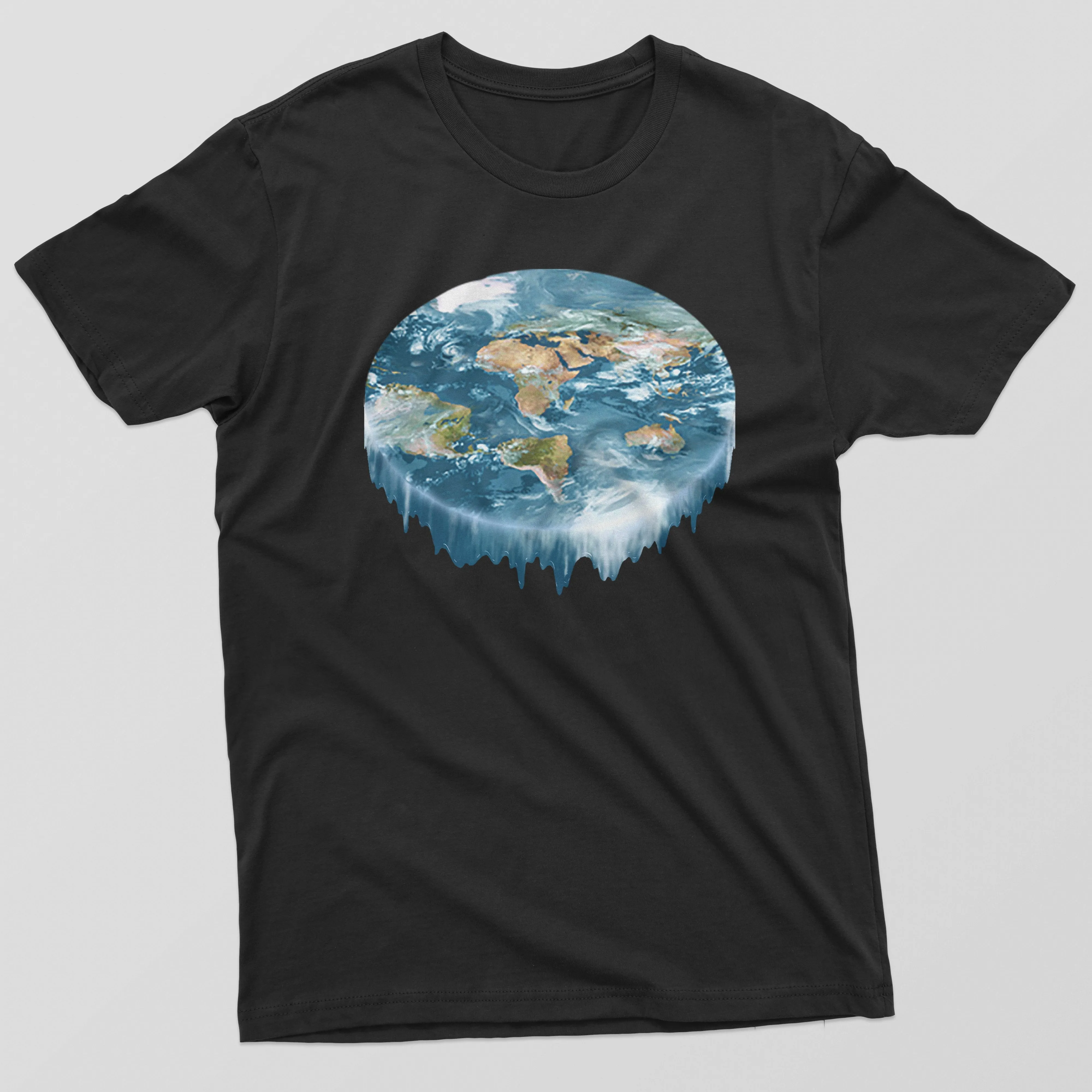 Flat Earth Waterfall Mens T-Shirt