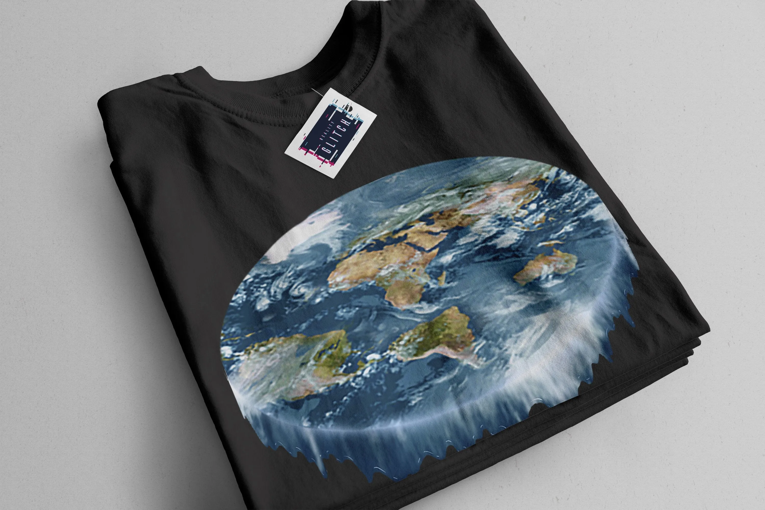 Flat Earth Waterfall Mens T-Shirt