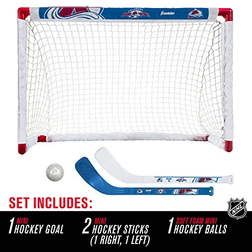 Franklin Sports NHL Colorado Avalanche Team Mini Hockey Set, Junior, Red