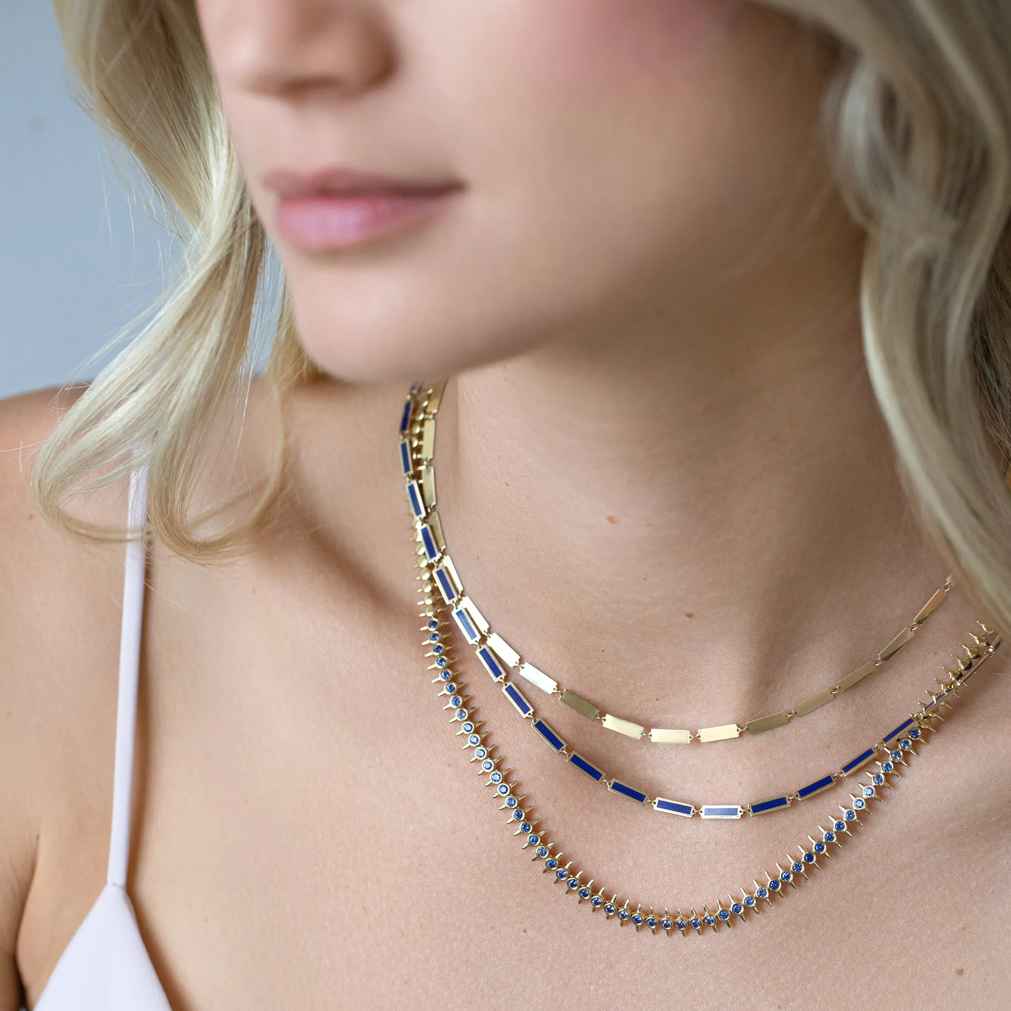 Gabriella Flexible Spike Sapphire Necklace