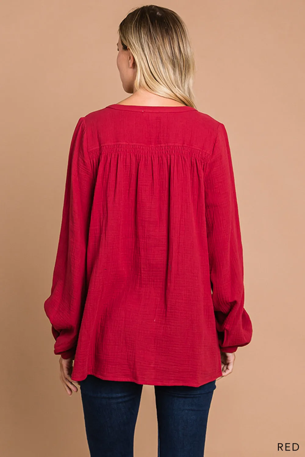 Gauze Button Front Shirt