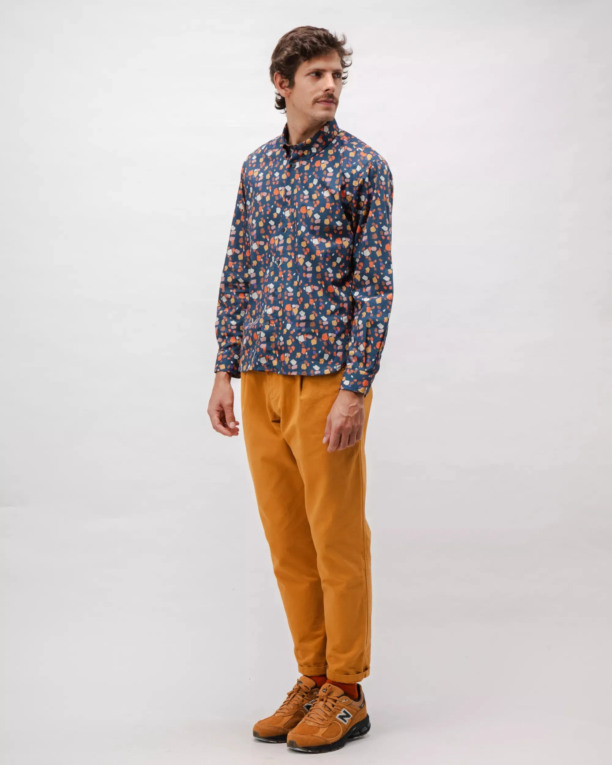 Geo Cotton Shirt Navy