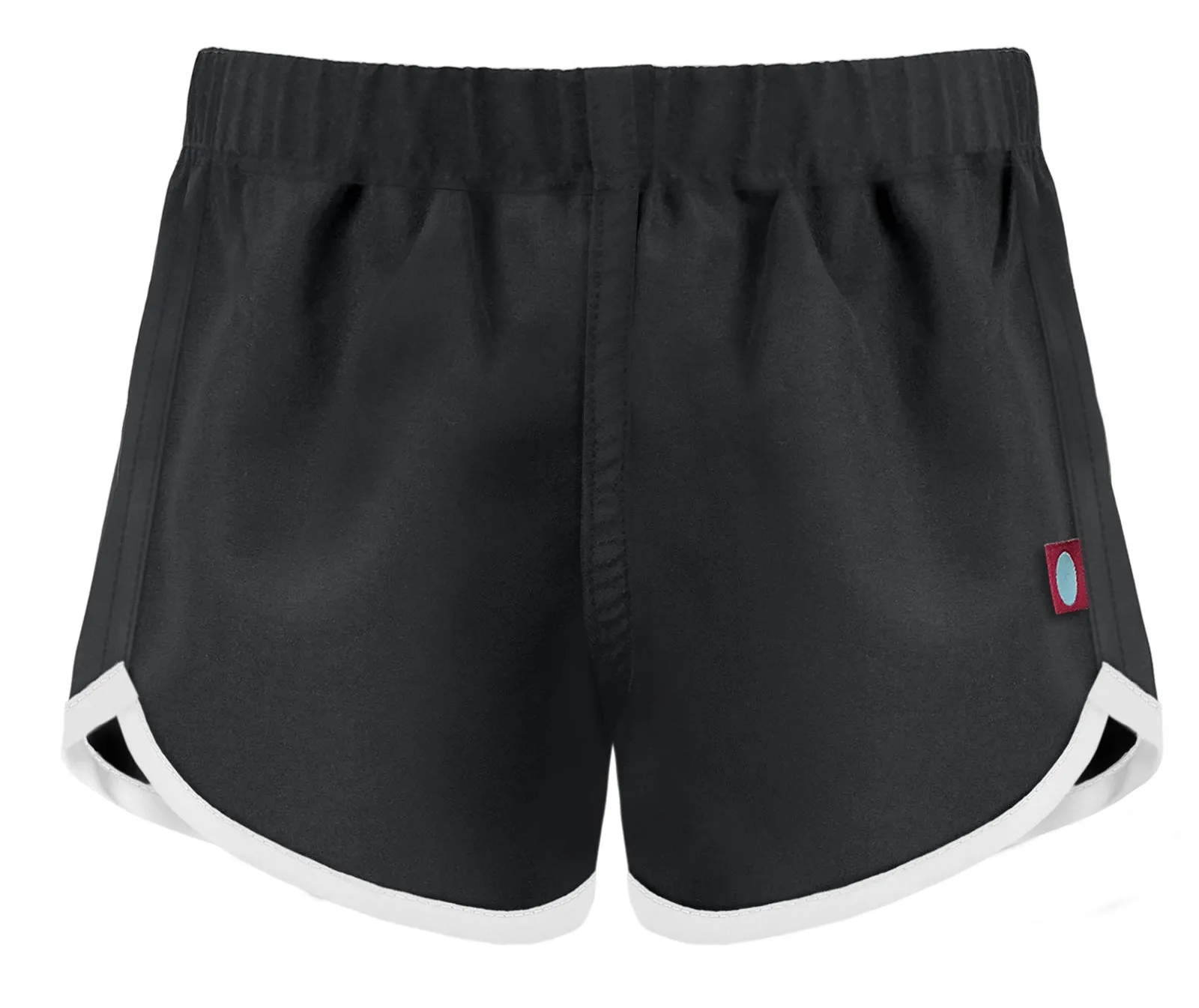 Girls UPF 50  Swim/Camp Board Short | Black w. White Trim