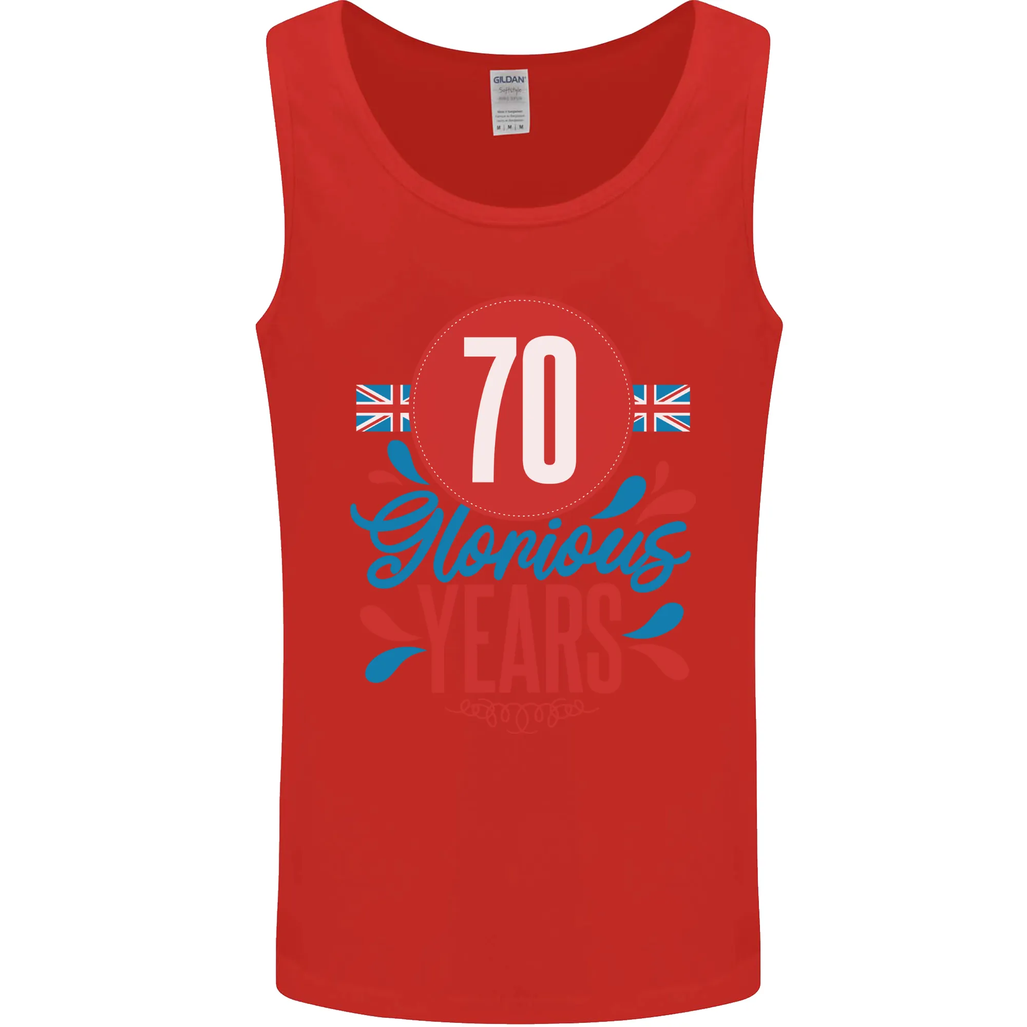 Glorious 70 Years 70th Birthday Union Jack Flag Mens Vest Tank Top