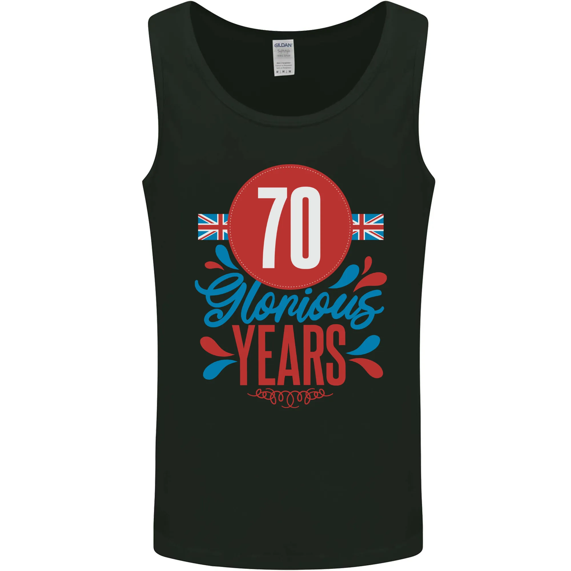 Glorious 70 Years 70th Birthday Union Jack Flag Mens Vest Tank Top