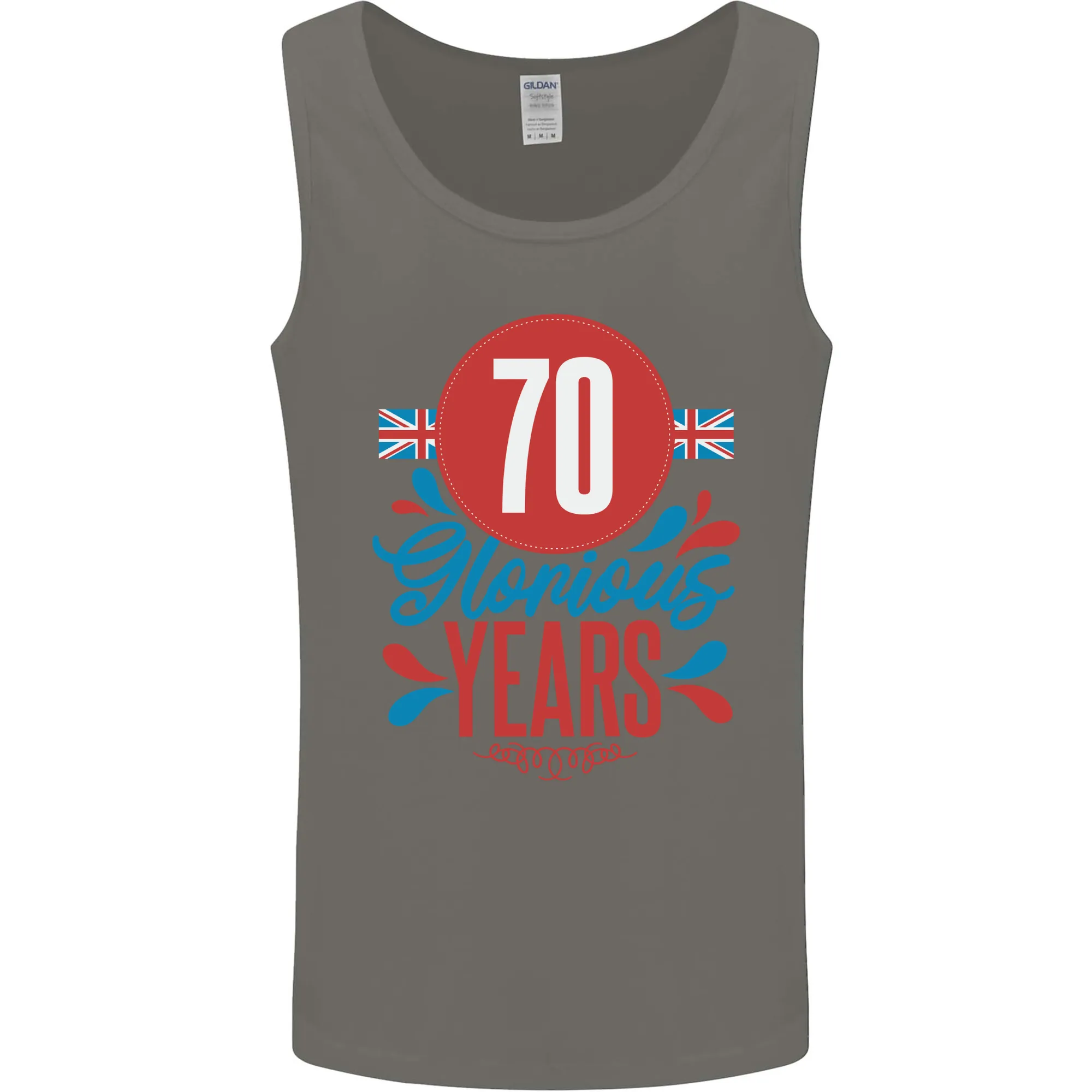 Glorious 70 Years 70th Birthday Union Jack Flag Mens Vest Tank Top