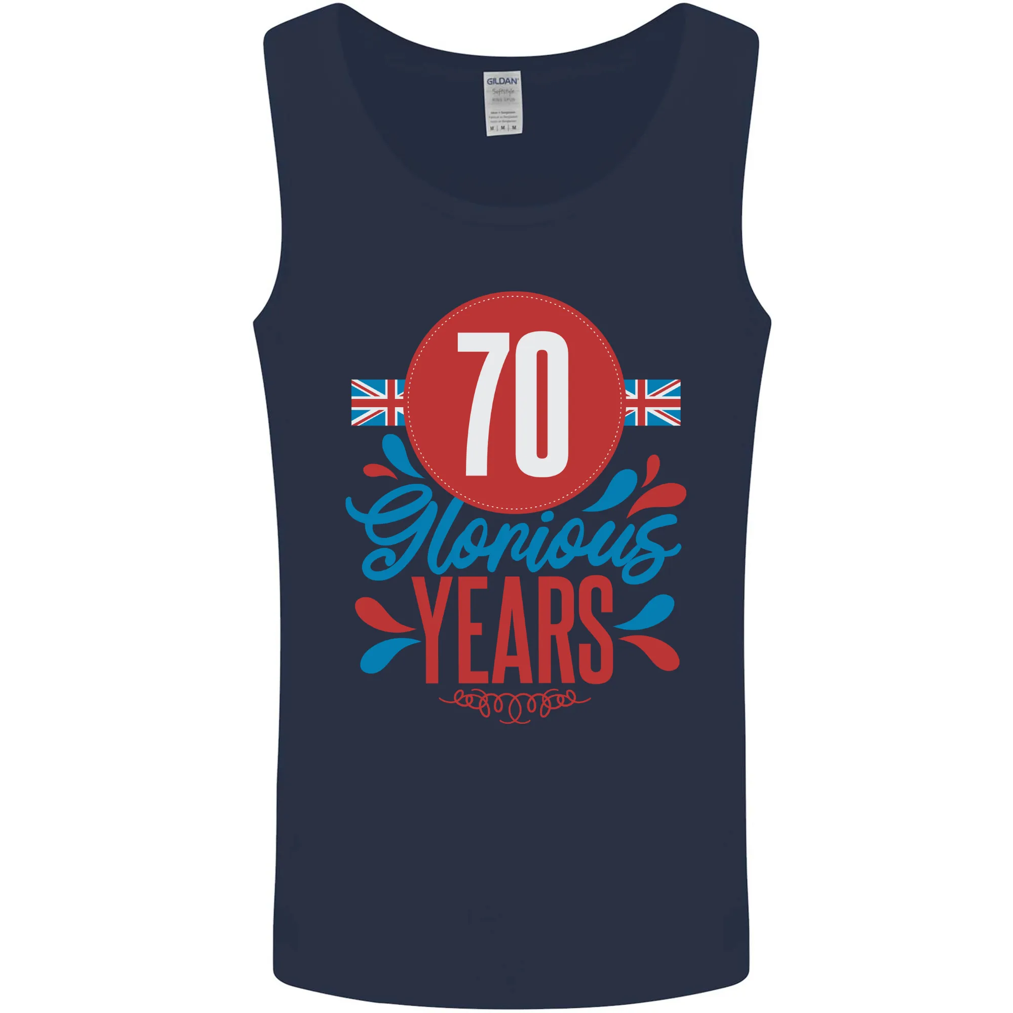 Glorious 70 Years 70th Birthday Union Jack Flag Mens Vest Tank Top