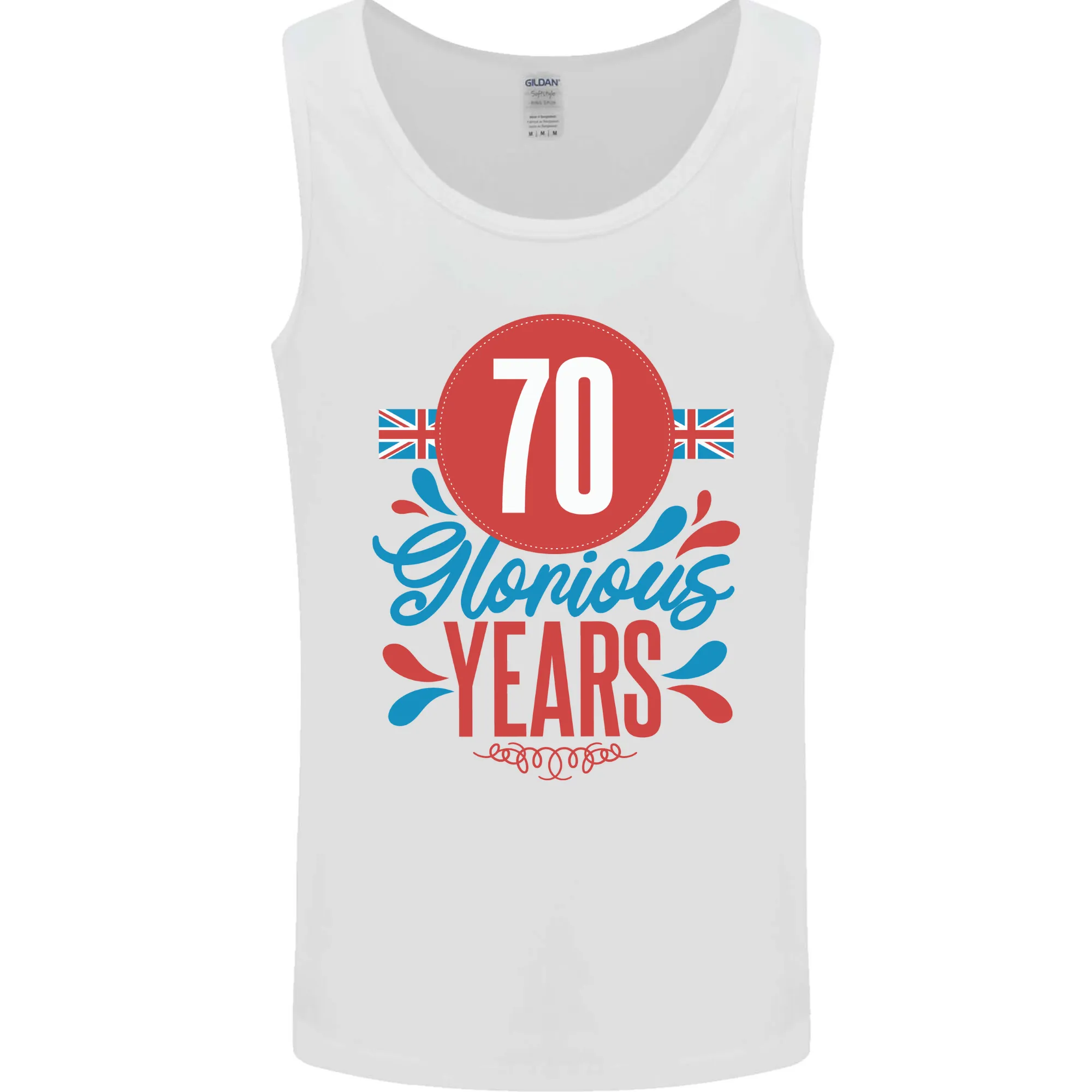 Glorious 70 Years 70th Birthday Union Jack Flag Mens Vest Tank Top