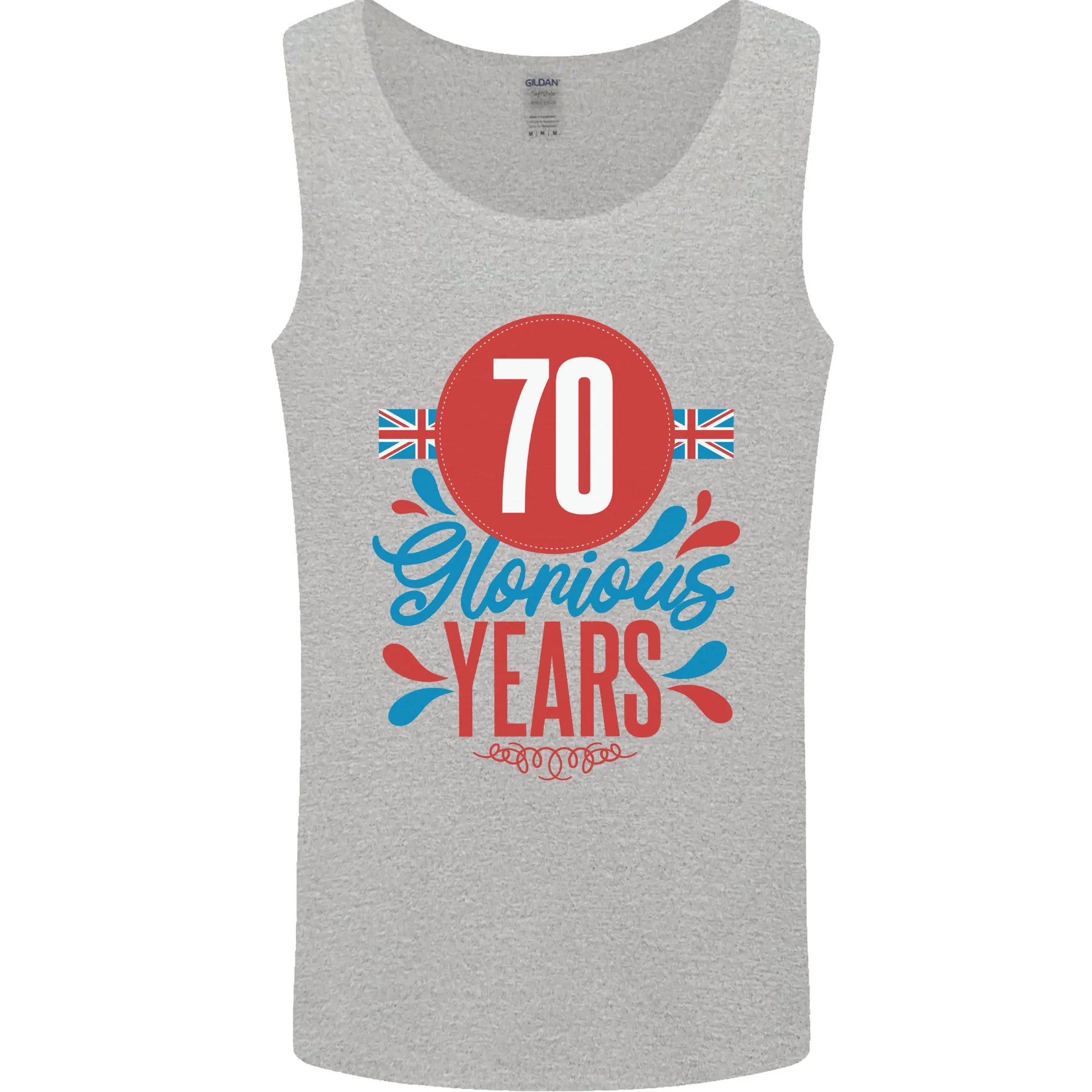Glorious 70 Years 70th Birthday Union Jack Flag Mens Vest Tank Top