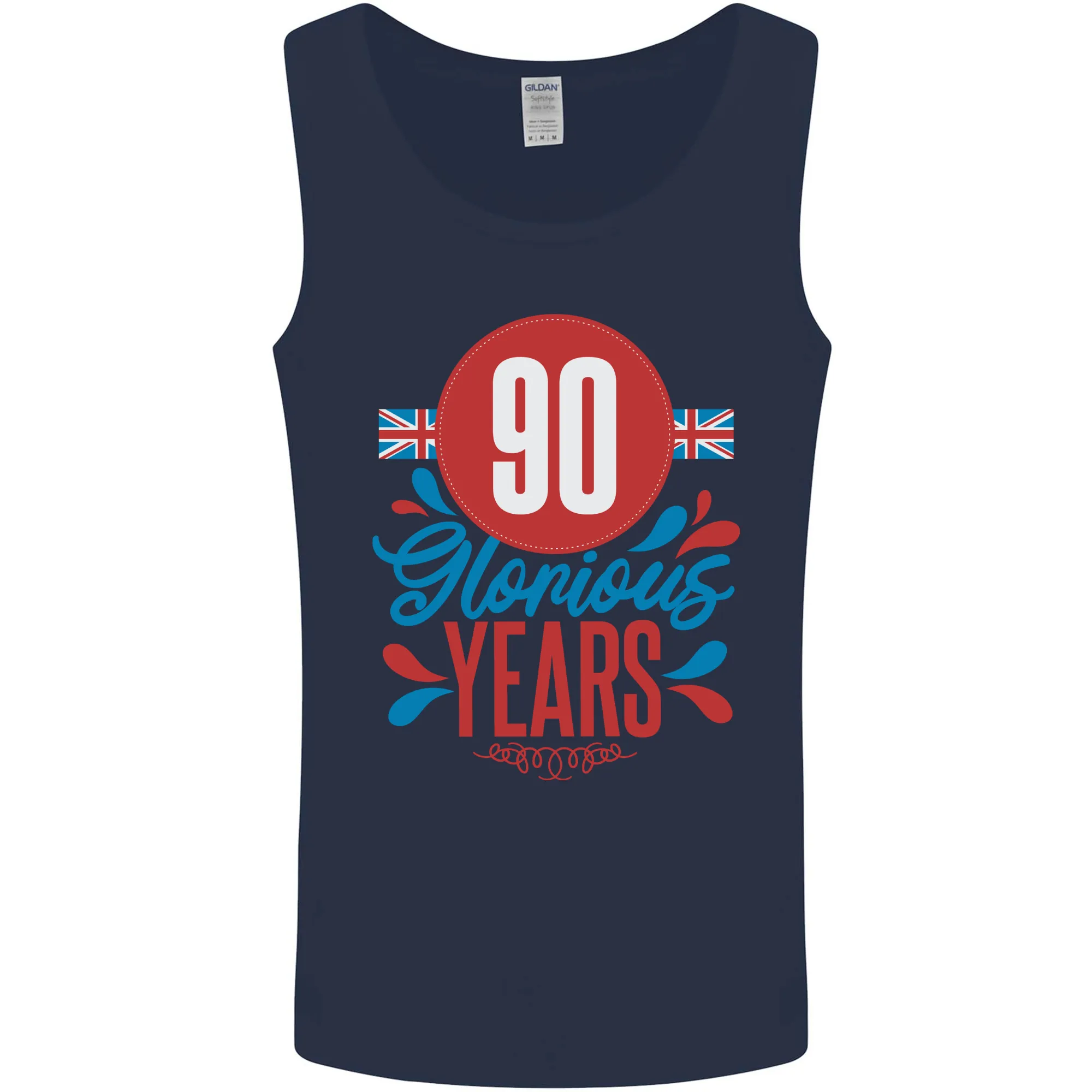 Glorious 90 Years 90th Birthday Union Jack Flag Mens Vest Tank Top