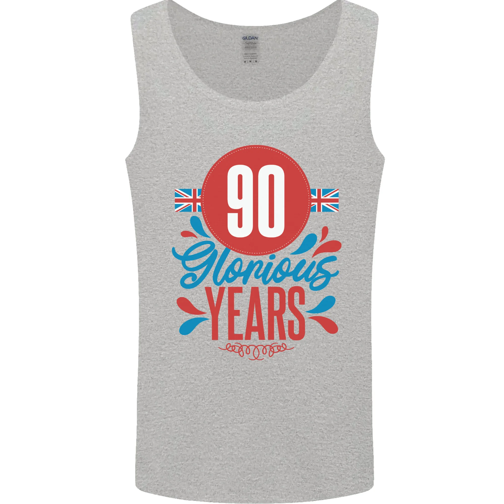Glorious 90 Years 90th Birthday Union Jack Flag Mens Vest Tank Top