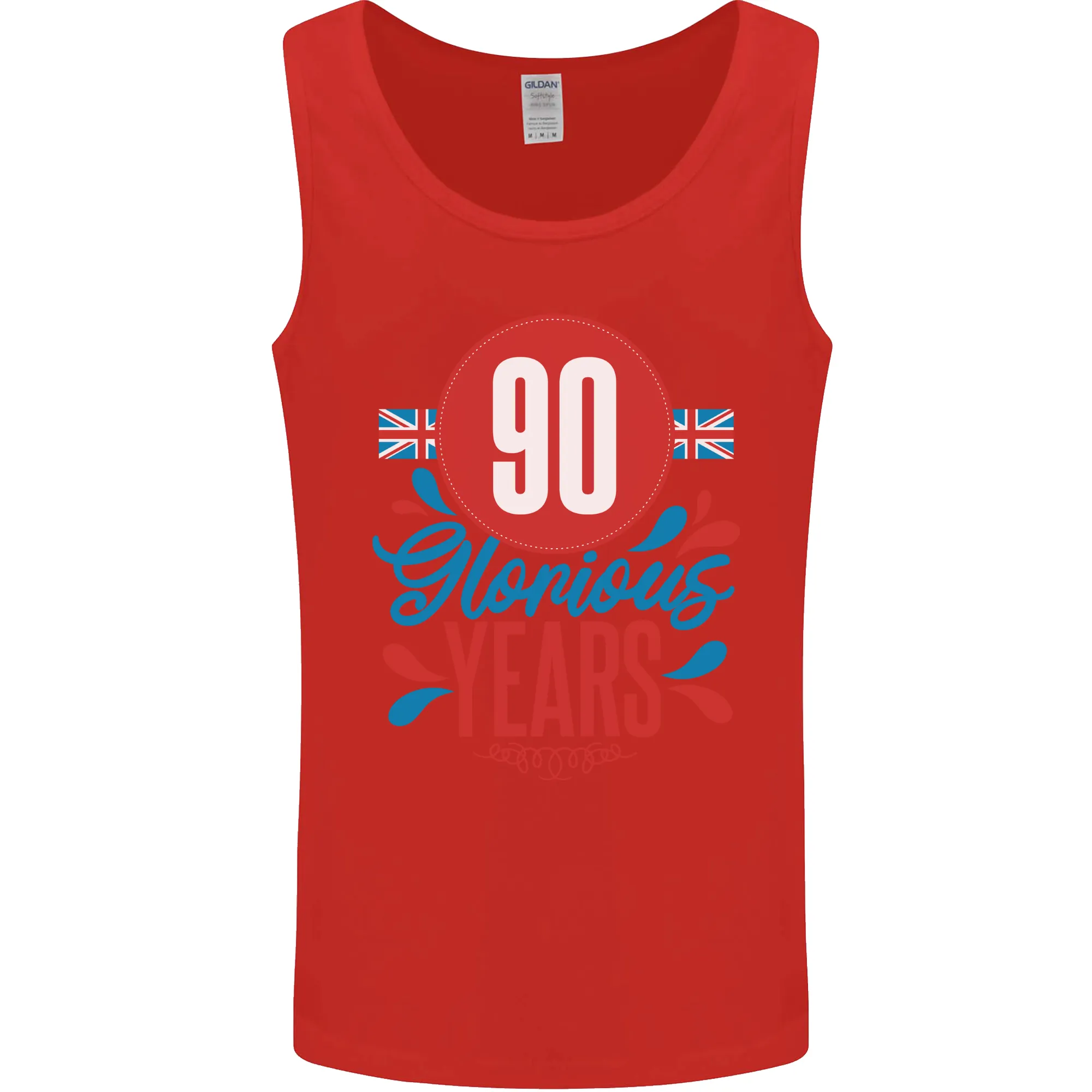 Glorious 90 Years 90th Birthday Union Jack Flag Mens Vest Tank Top