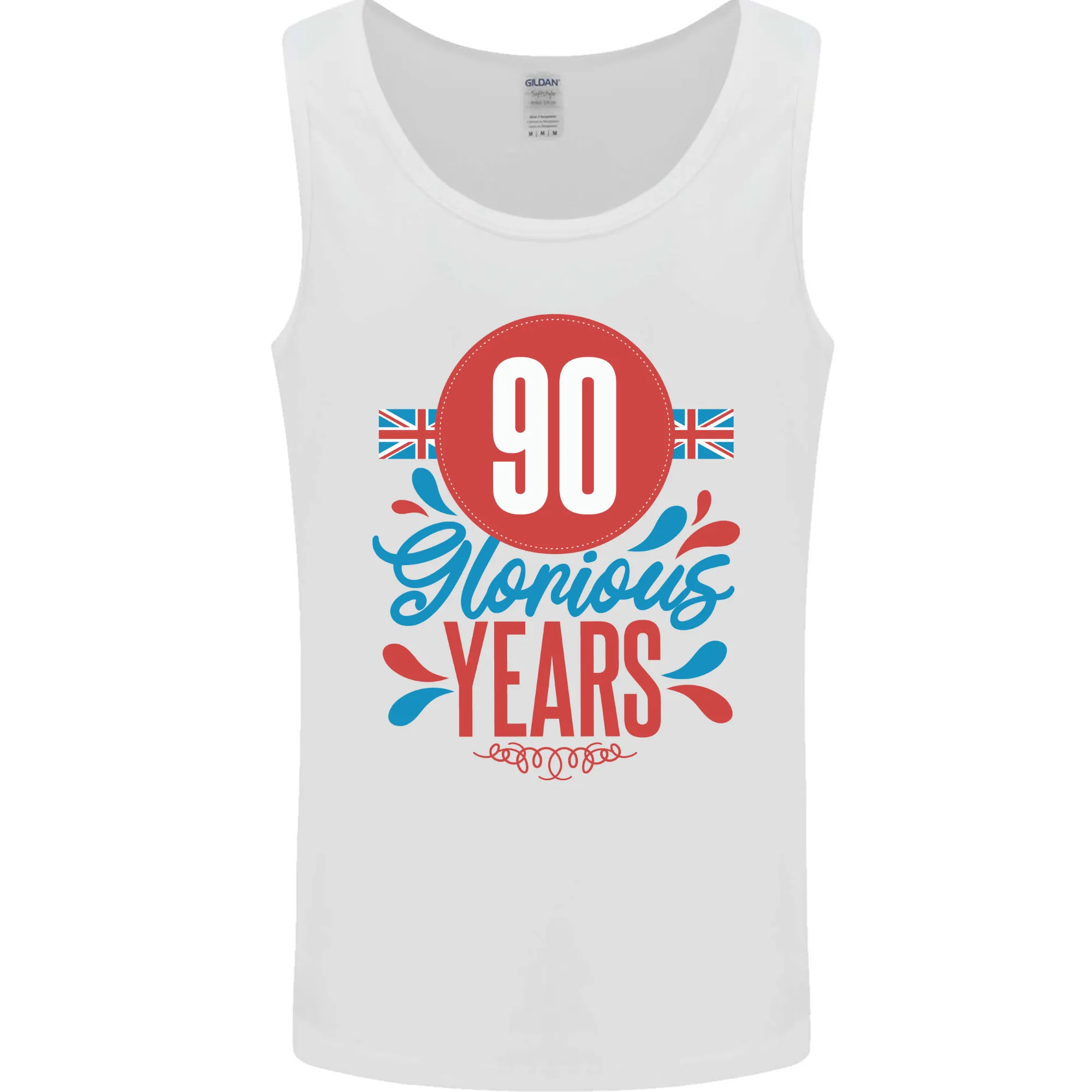 Glorious 90 Years 90th Birthday Union Jack Flag Mens Vest Tank Top