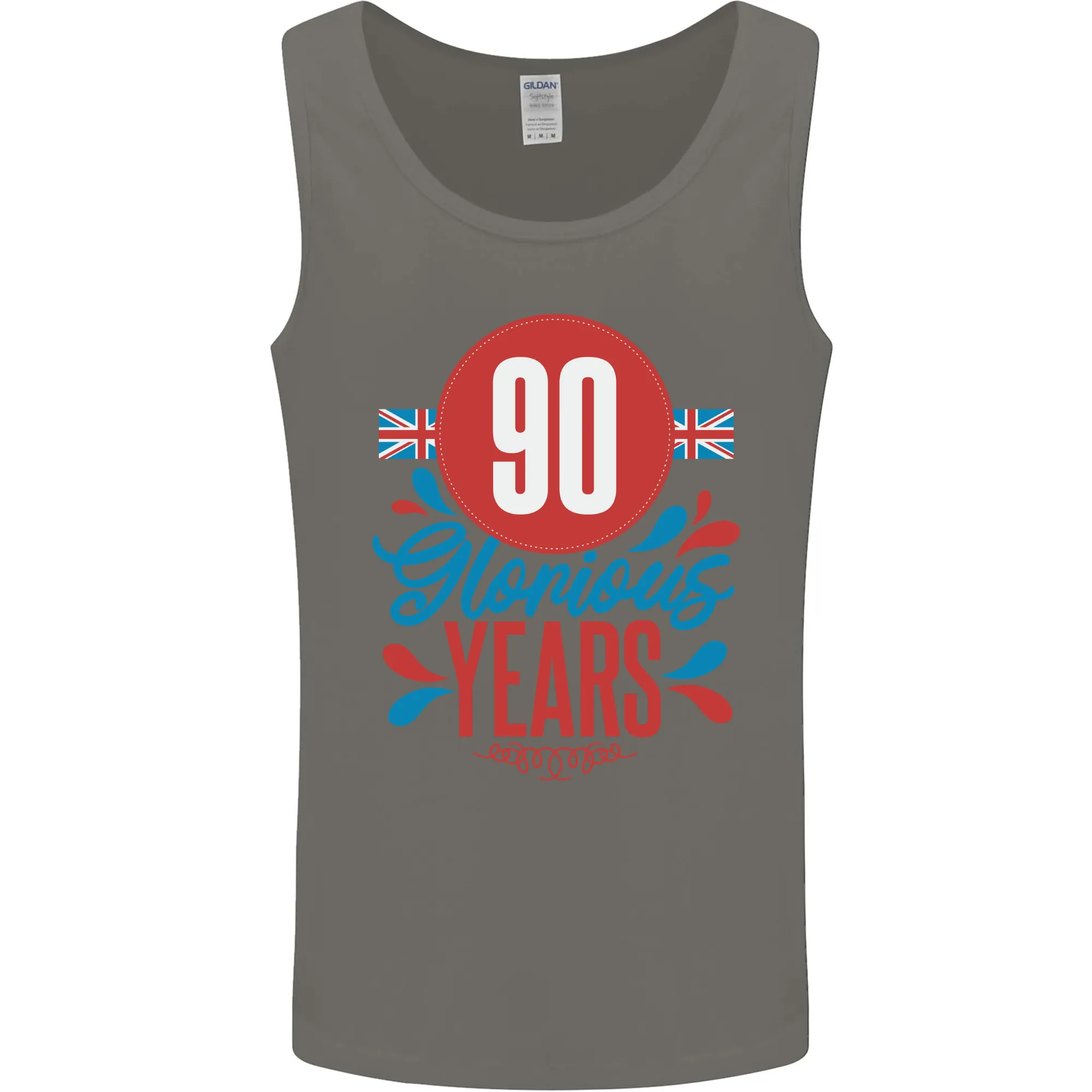Glorious 90 Years 90th Birthday Union Jack Flag Mens Vest Tank Top