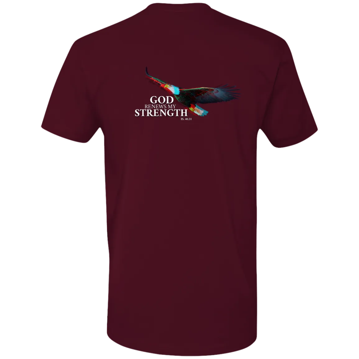 God Renews My Strength Men’s Premium Short Sleeve T-Shirt (Back Design)