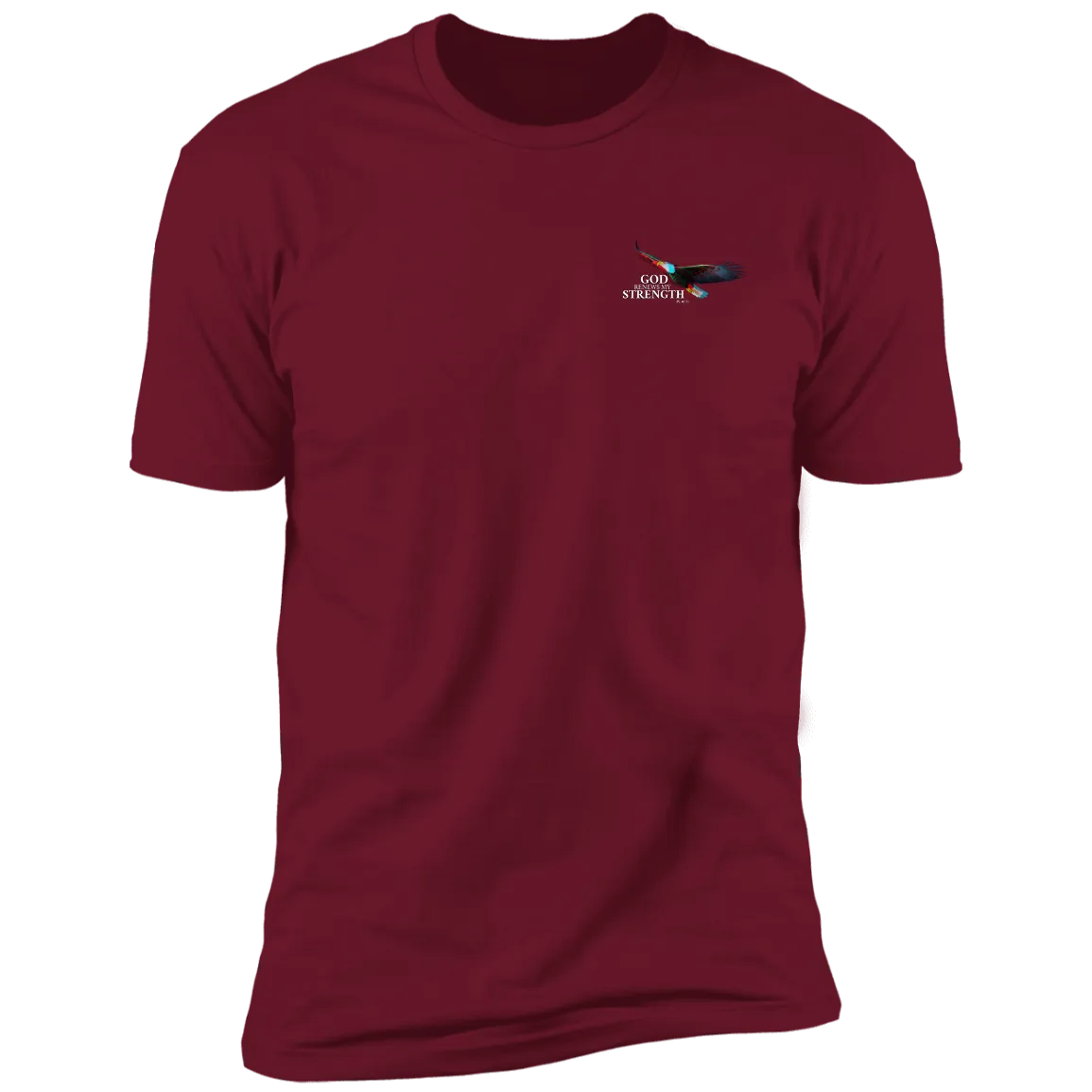 God Renews My Strength Men’s Premium Short Sleeve T-Shirt (Back Design)