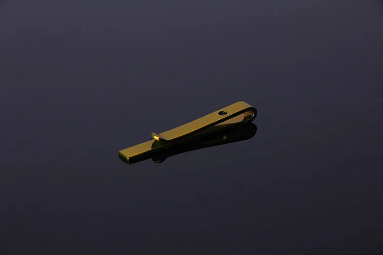 Gold Shiny Mens Tie Bars - Stylish Stainless Steel - Durable Tie Clips