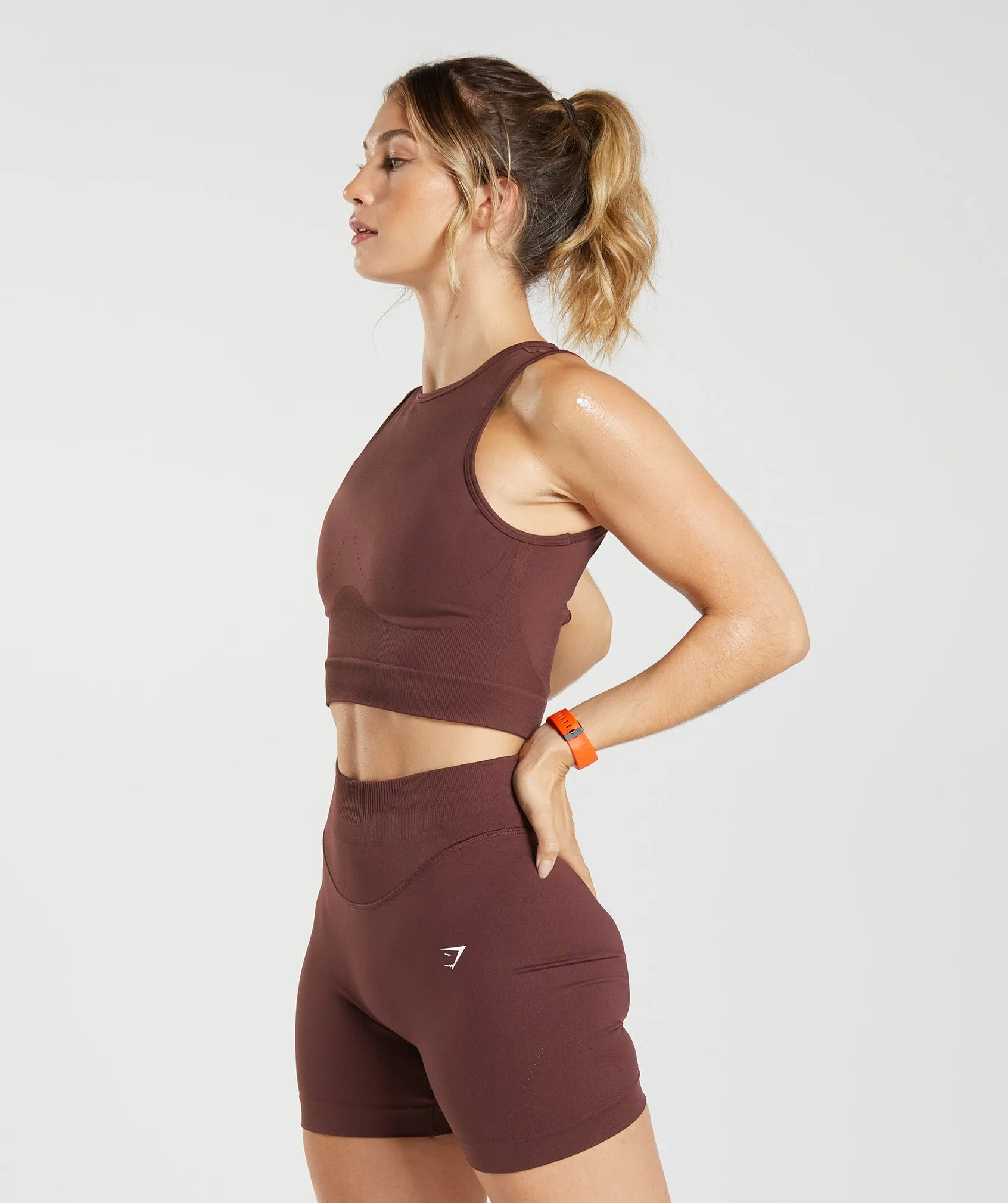 Gymshark Sweat Seamless Midi Tank - Baked Maroon