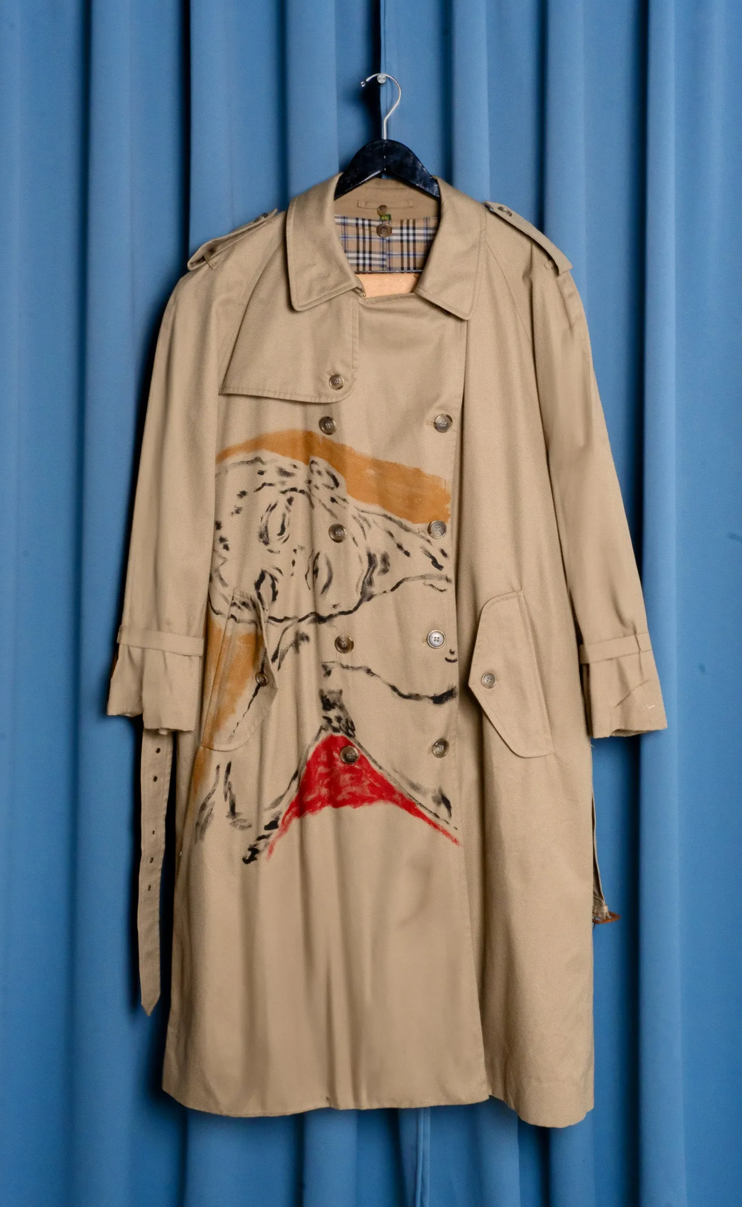 Hand Painted 'The Dreamer' Trench Coat - 44/XL