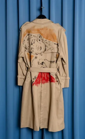 Hand Painted 'The Dreamer' Trench Coat - 44/XL