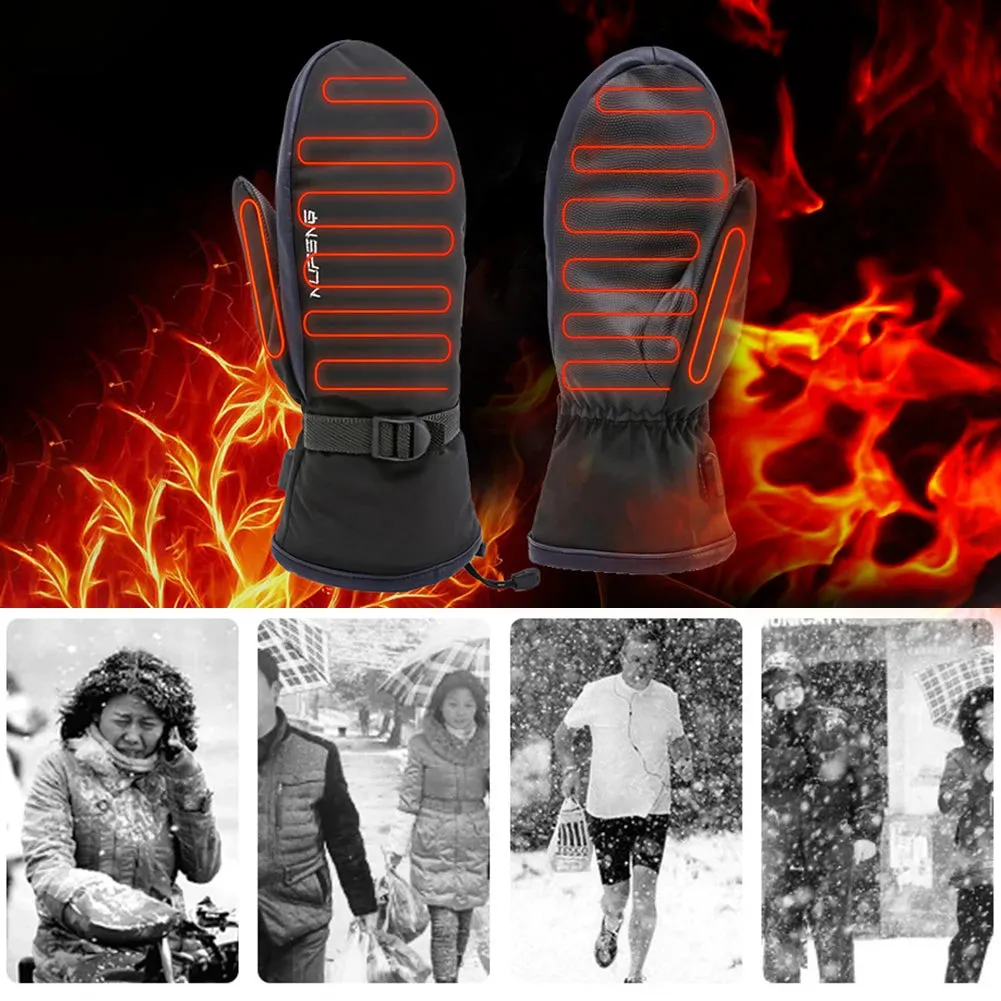 Hand Warmer Gloves USB Charging Electric Heated Gloves Waterproof 3 Gear Temperature for Climbing Hiking Cycling