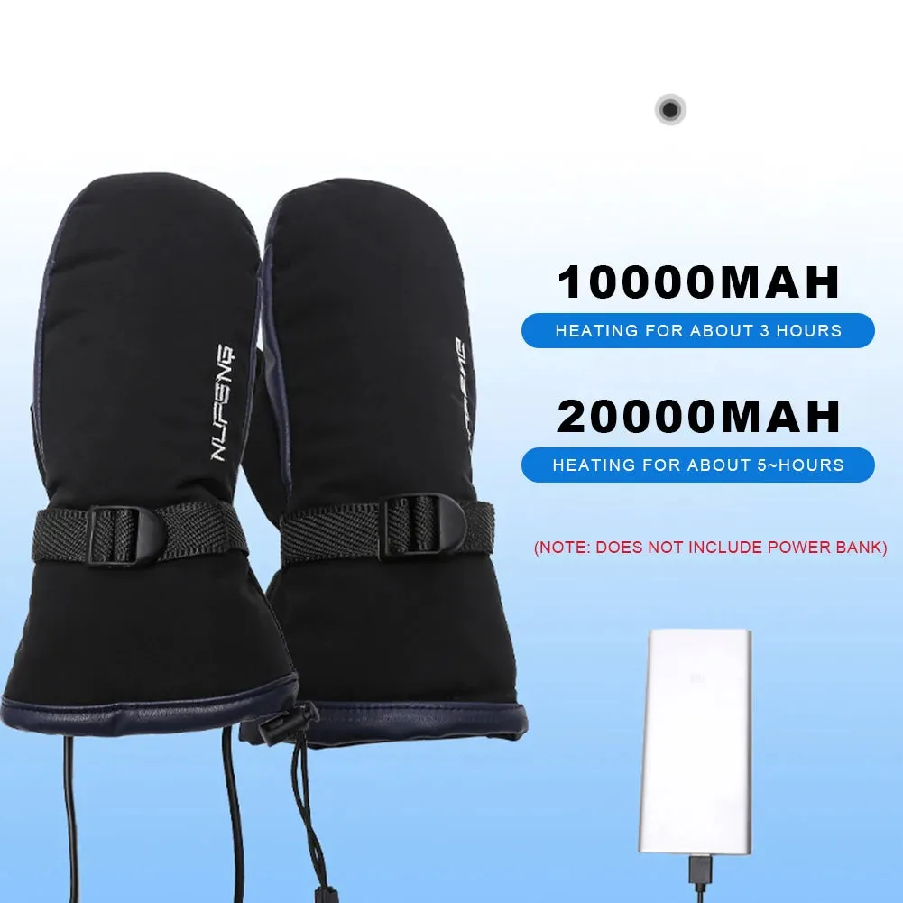 Hand Warmer Gloves USB Charging Electric Heated Gloves Waterproof 3 Gear Temperature for Climbing Hiking Cycling