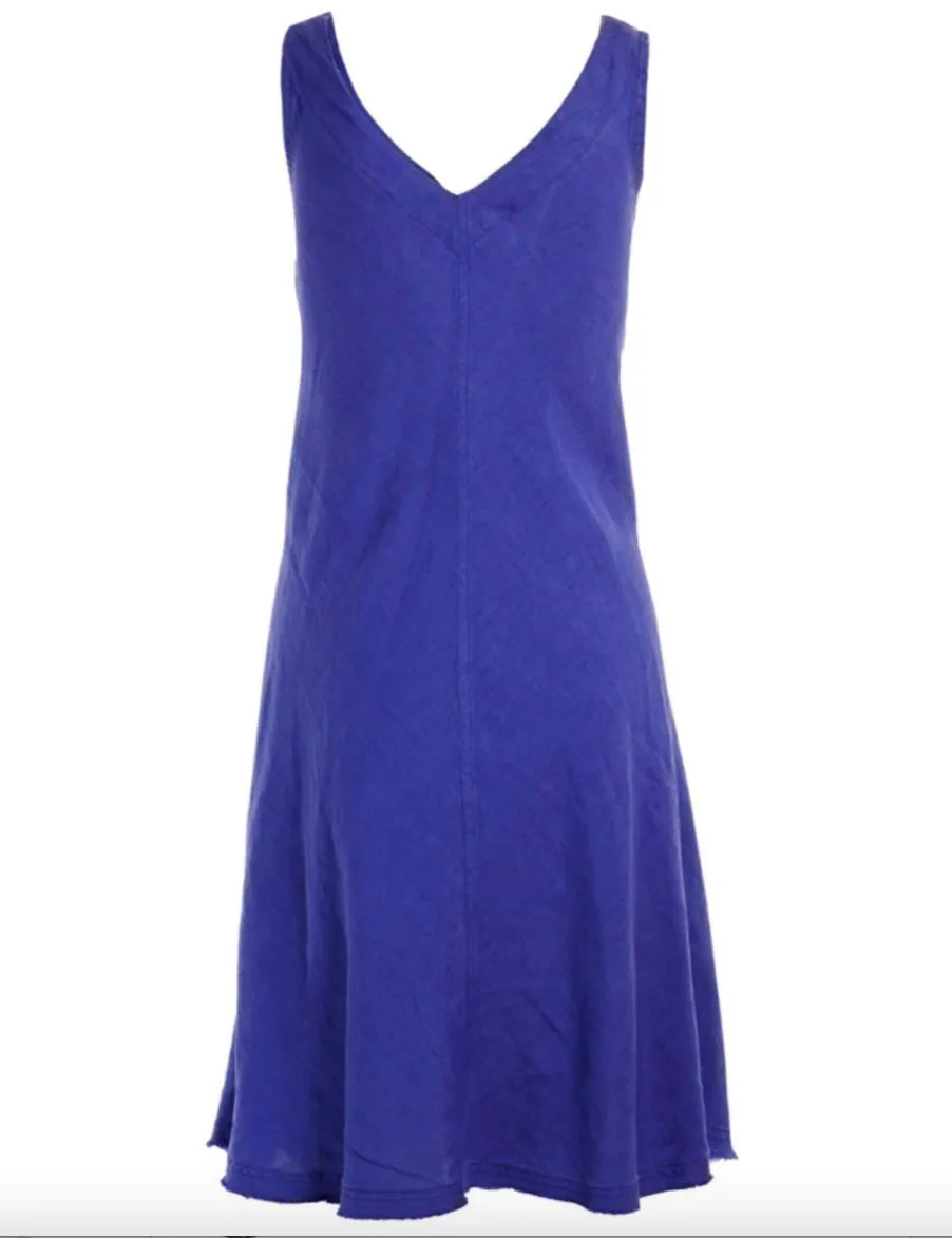 Haris Cotton Womens Linen Dress - Lapisblue