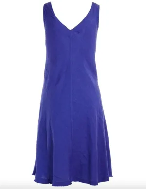 Haris Cotton Womens Linen Dress - Lapisblue