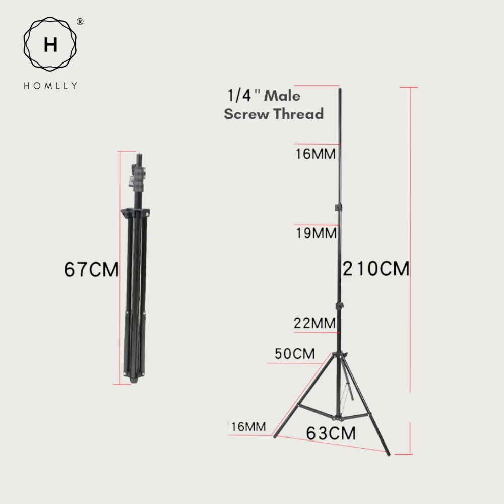 Homlly Flexible Portable Travel Tripod Stand (Up to 2.1m Height)