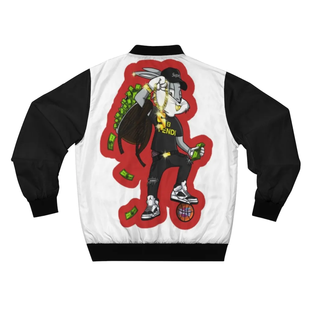 Icey Bugs Bunny Men's Jacket, Custom Drip Bugs, Bugs Bunny, Graphic Bomber jacket