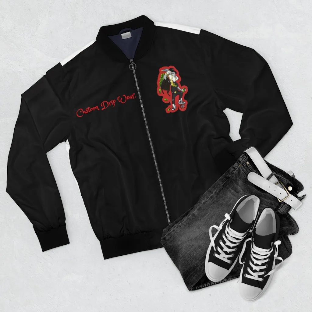 Icey Bugs Bunny Men's Jacket, Custom Drip Bugs, Bugs Bunny, Graphic Bomber jacket