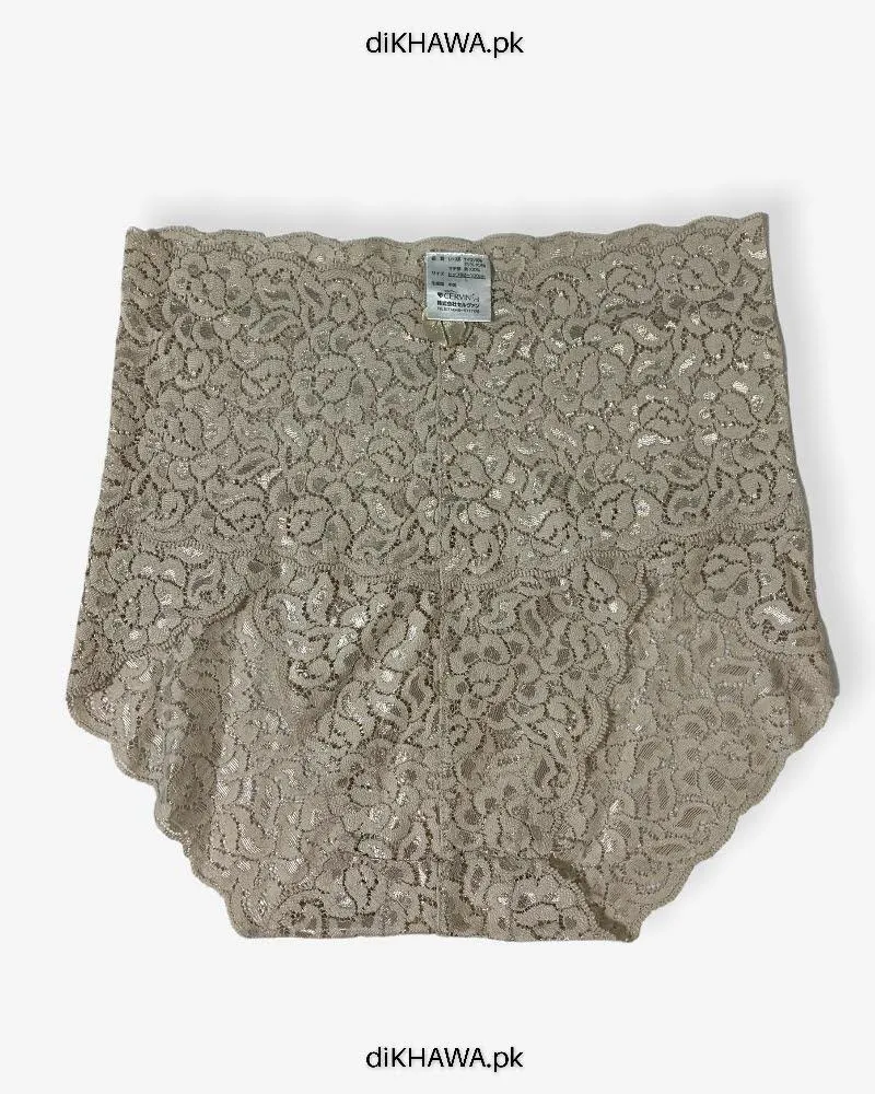 Imported Stocklot Branded Mid Waist Boyleg Panty In Net Panty Stretchable Net Lace Panty 2021