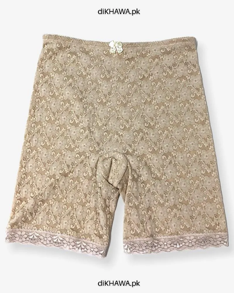 Imported Stocklot Branded Mid Waist Boyleg Panty In Net Panty Stretchable Net Lace Panty 2021