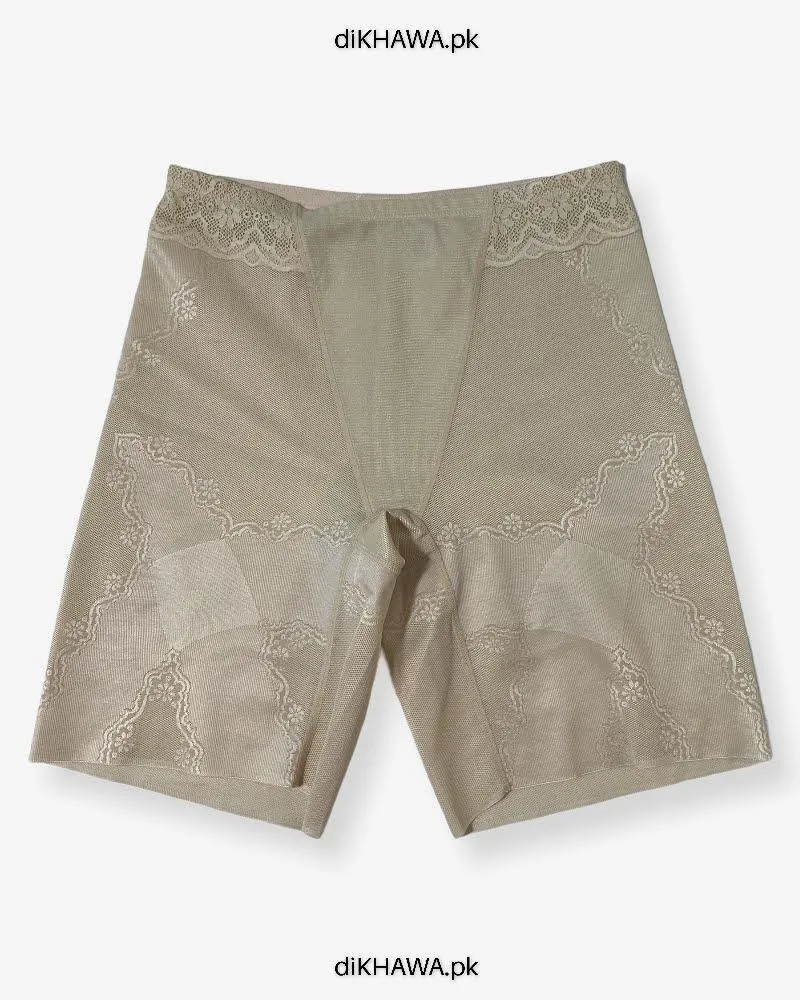 Imported Stocklot Branded Mid Waist Boyleg Panty In Net Panty Stretchable Net Lace Panty 2021