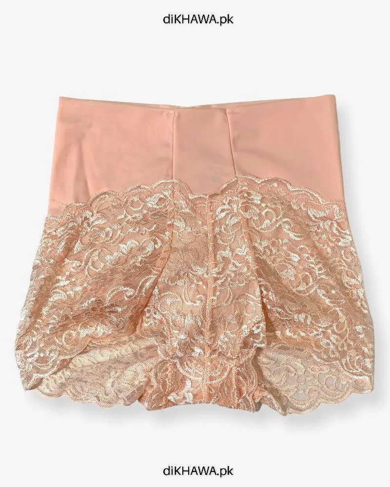 Imported Stocklot Branded Mid Waist Boyleg Panty In Net Panty Stretchable Net Lace Panty 2021
