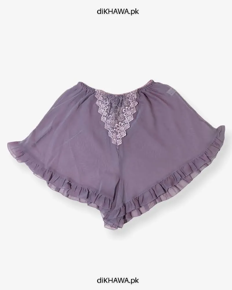 Imported Stocklot Branded Mid Waist Boyleg Panty In Net Panty Stretchable Net Lace Panty 2021