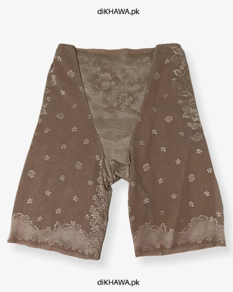 Imported Stocklot Branded Mid Waist Boyleg Panty In Net Panty Stretchable Net Lace Panty 2021
