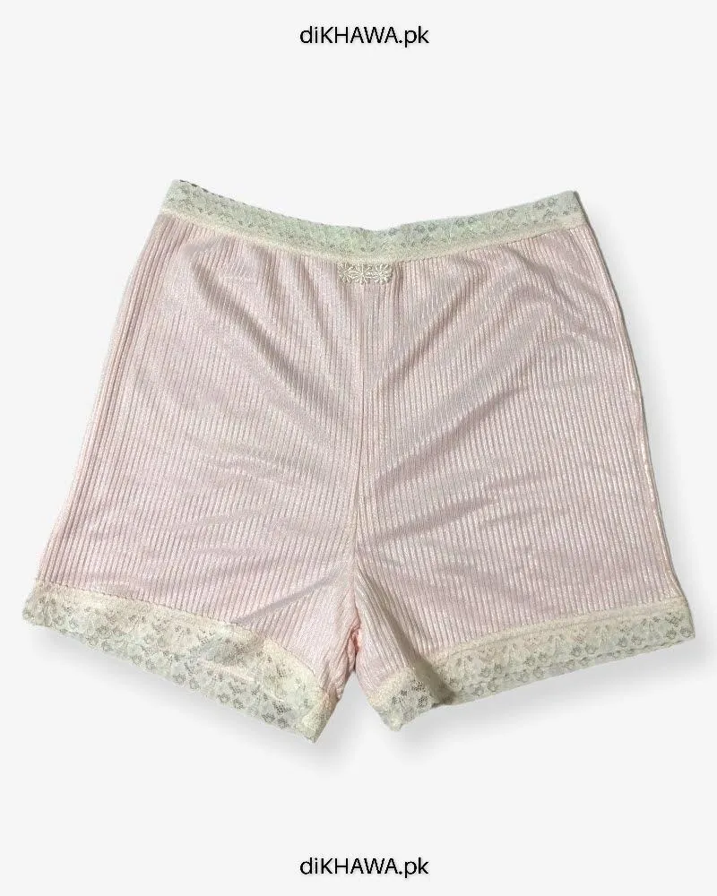 Imported Stocklot Branded Mid Waist Boyleg Panty In Net Panty Stretchable Net Lace Panty 2021