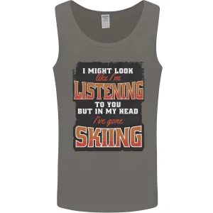 In My Head I've Gone Skiing Funny Skier Mens Vest Tank Top