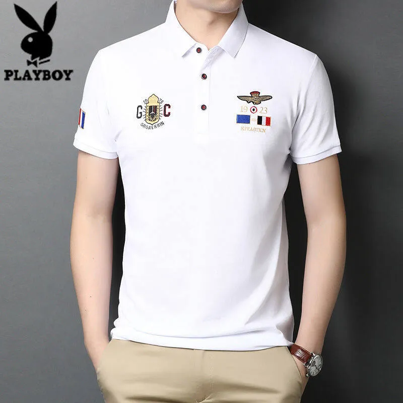 INSTOCK-Men's Short Sleeve T-Shirt Summer Lapel Polo Shirt Casual