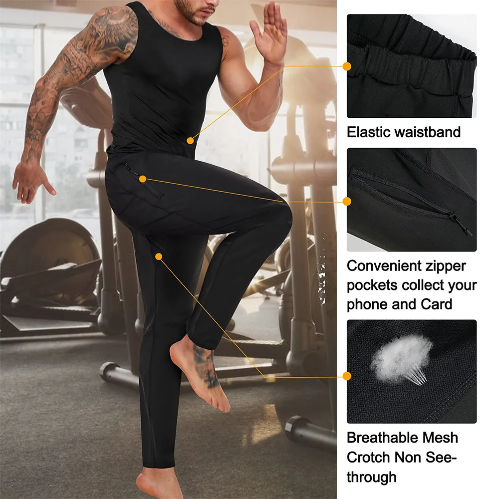 Junlan Men Hot Thermo Lightweight Sauna Workout Legging