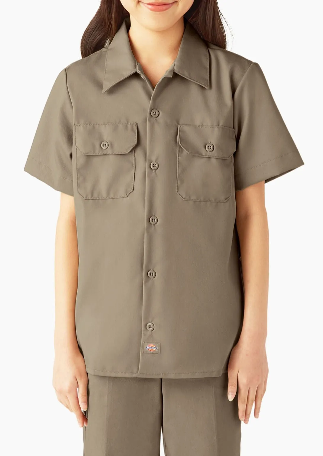 Kids Twill Short Sleeve Work Shirt