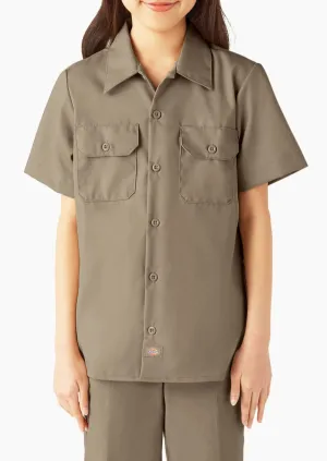 Kids Twill Short Sleeve Work Shirt