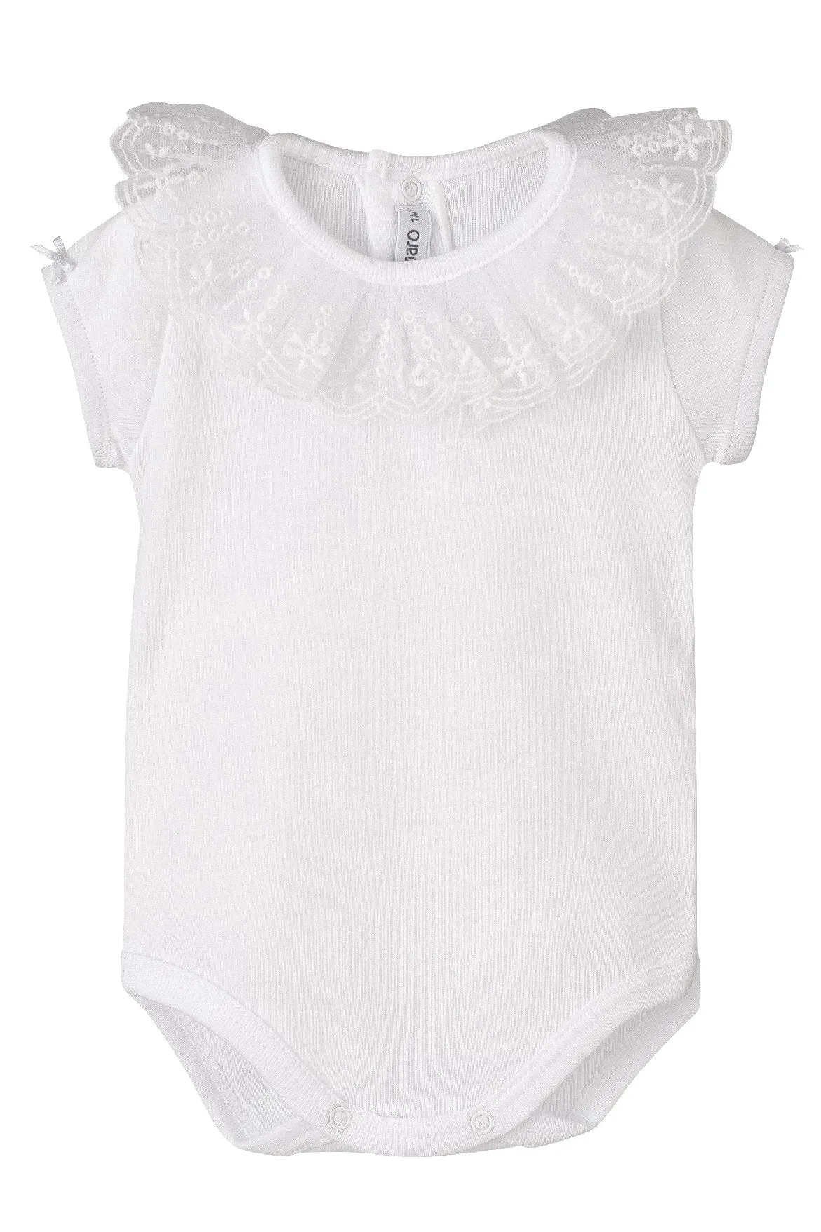 Lace Collar Short Sleeve Bodysuit