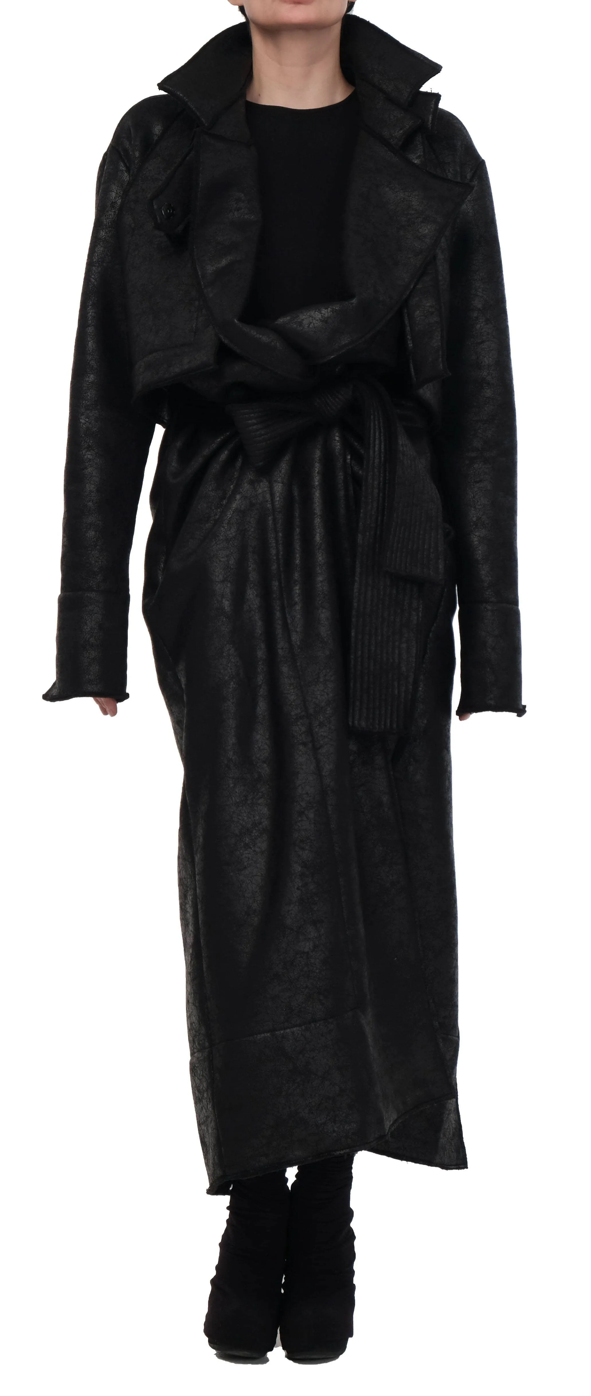 Leather Effect Trench Coat