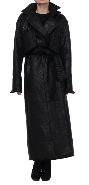 Leather Effect Trench Coat