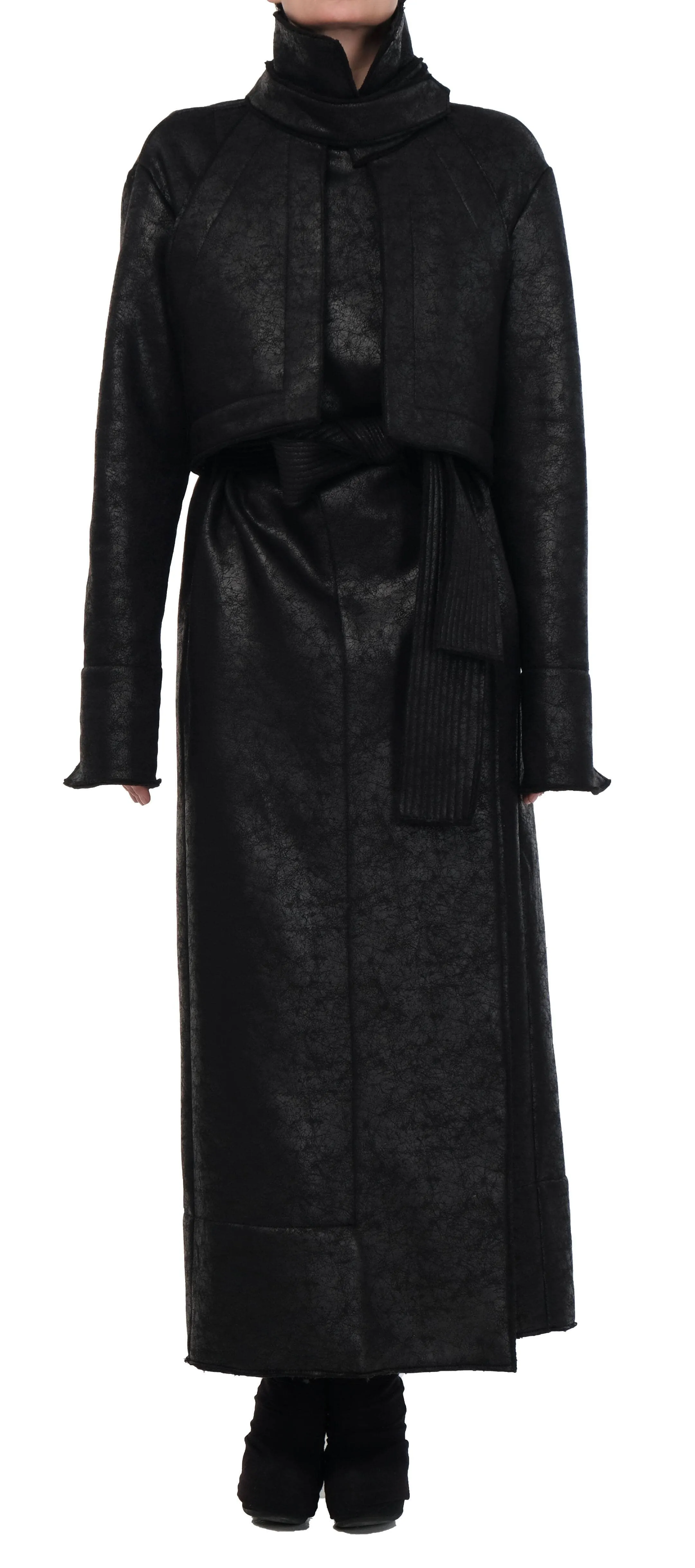 Leather Effect Trench Coat