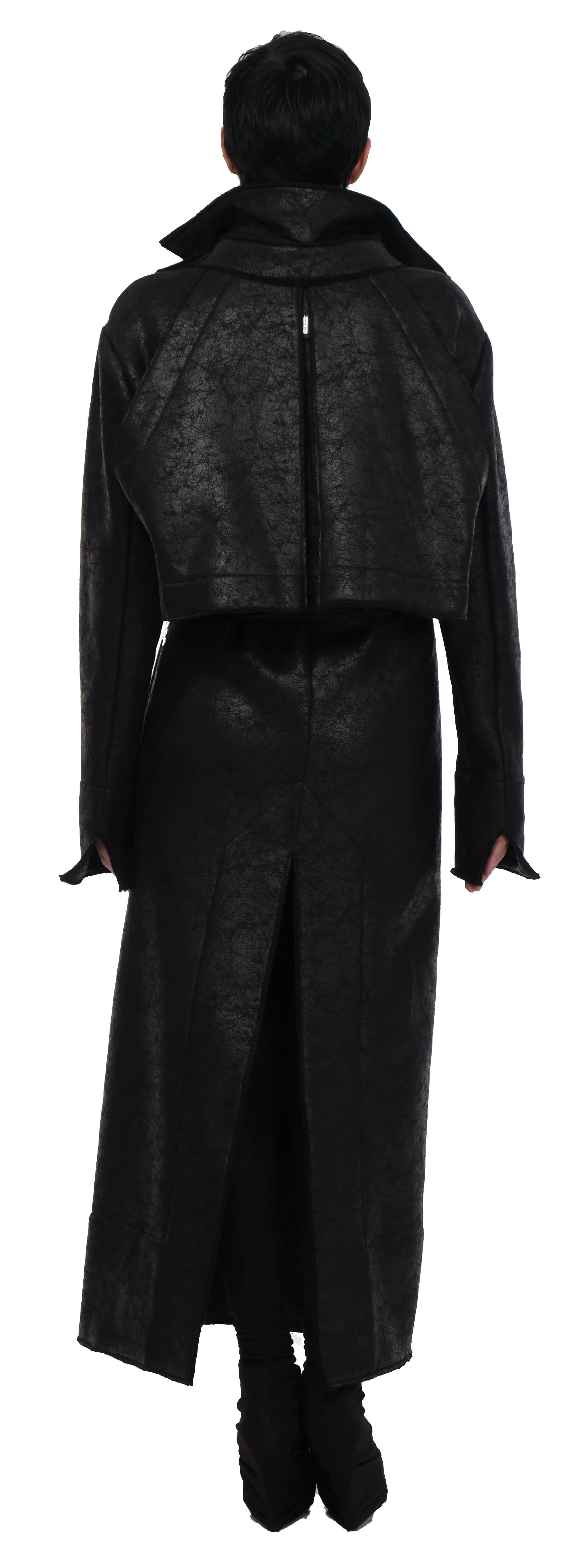 Leather Effect Trench Coat